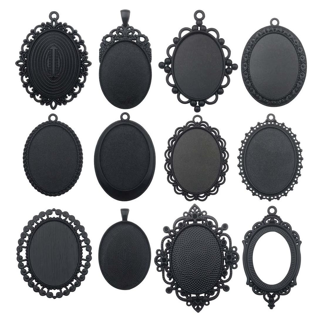 Bandejas de Colgante Negras Youdiyla 30x40mm 10 Piezas