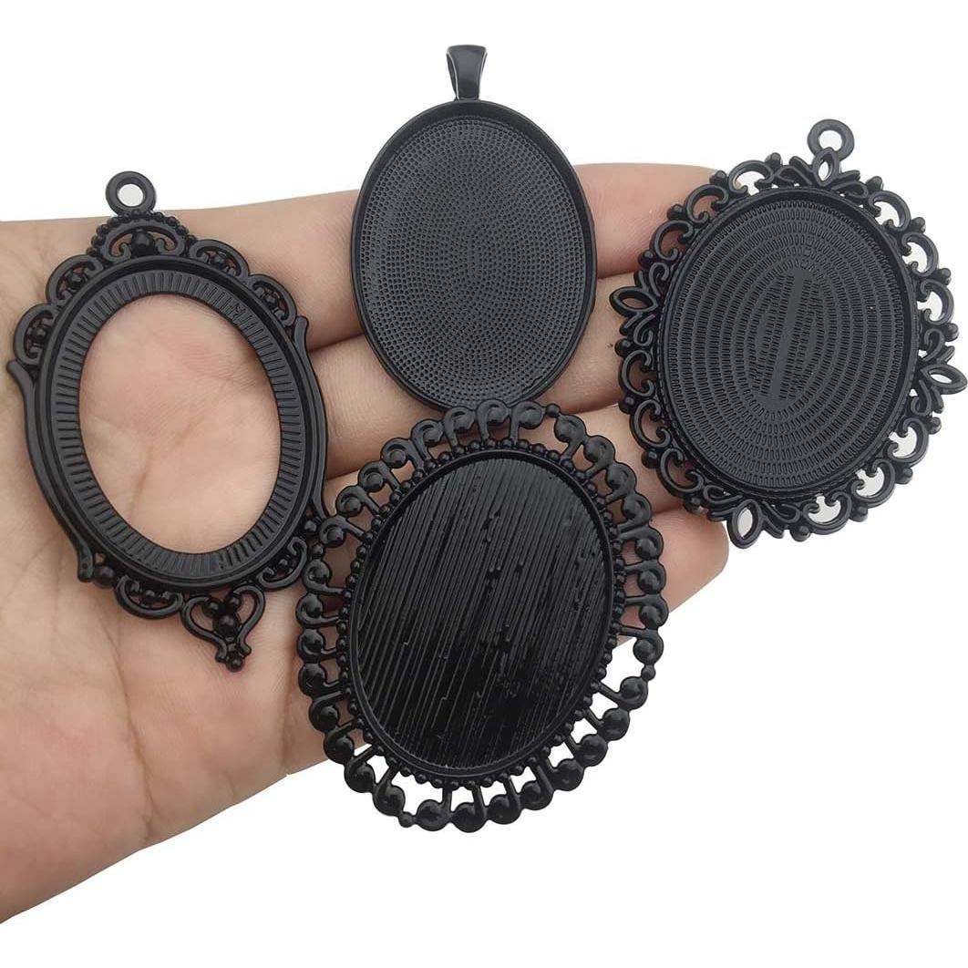 Bandejas de Colgante Negras Youdiyla 30x40mm 10 Piezas