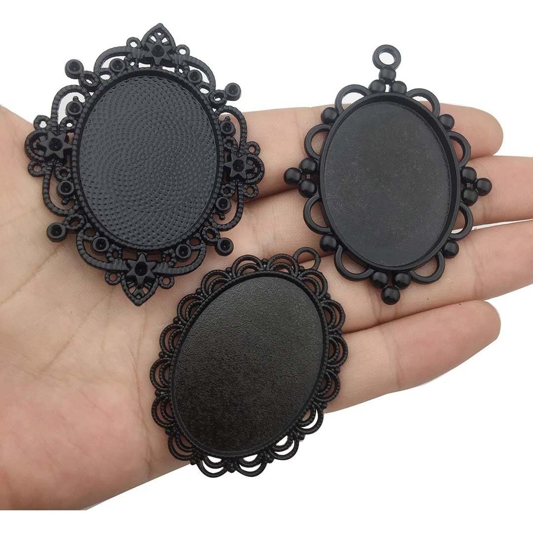 Bandejas de Colgante Negras Youdiyla 30x40mm 10 Piezas