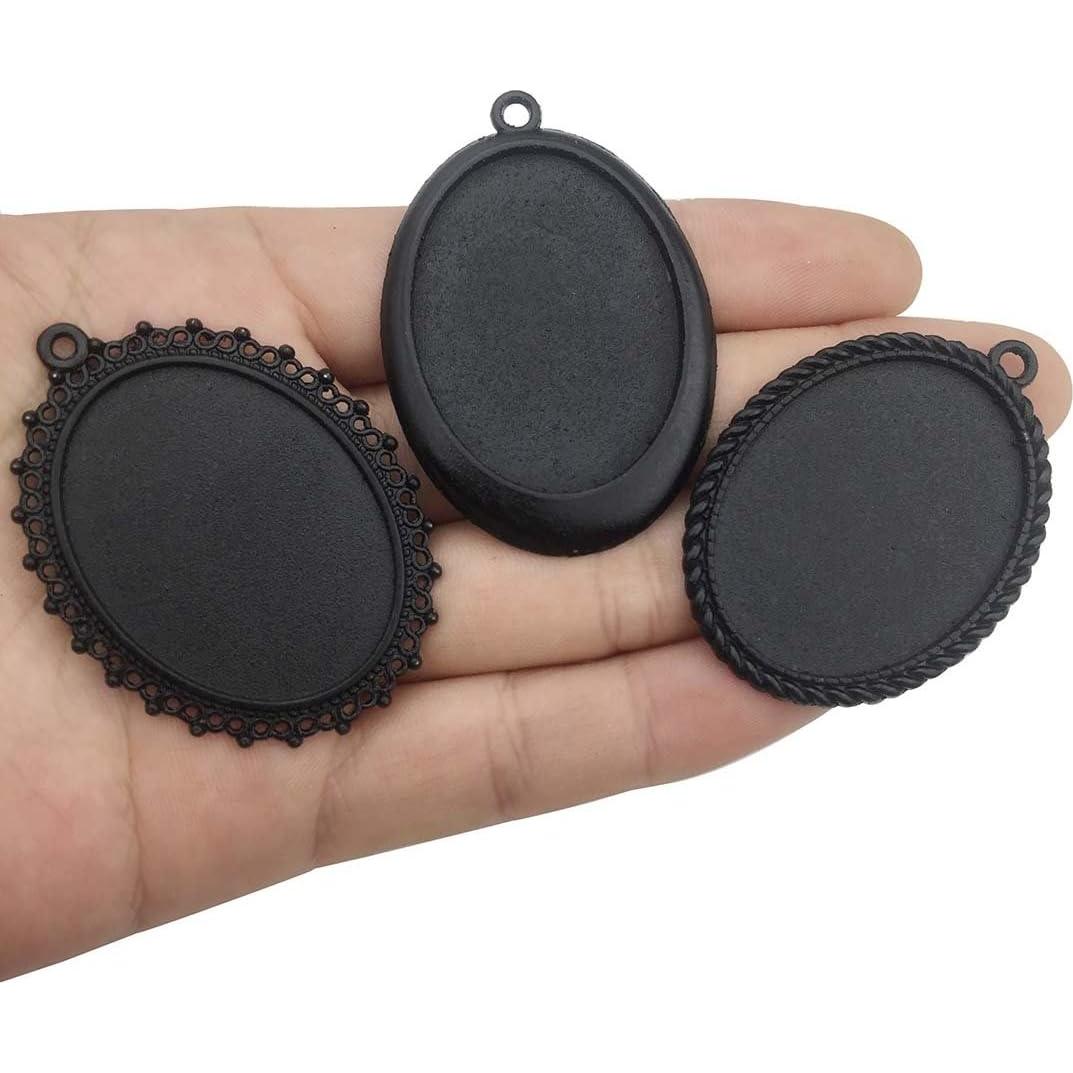 Bandejas de Colgante Negras Youdiyla 30x40mm 10 Piezas