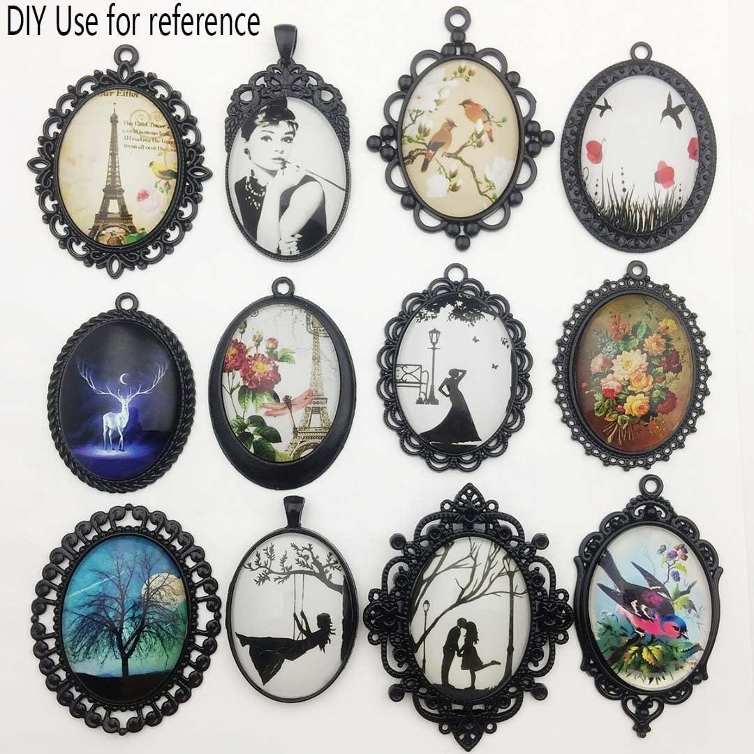 Bandejas de Colgante Negras Youdiyla 30x40mm 10 Piezas