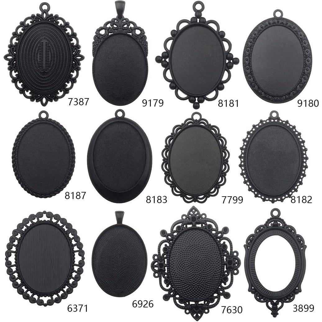 Bandejas de Colgante Negras Youdiyla 30x40mm 10 Piezas