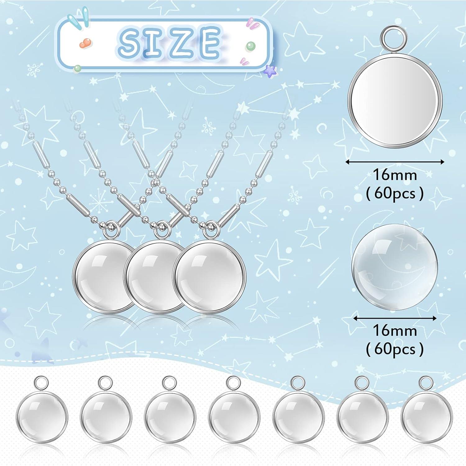 Kit de 120 Piezas Bases de Pendientes Hicarer 16mm Acero Inoxidable