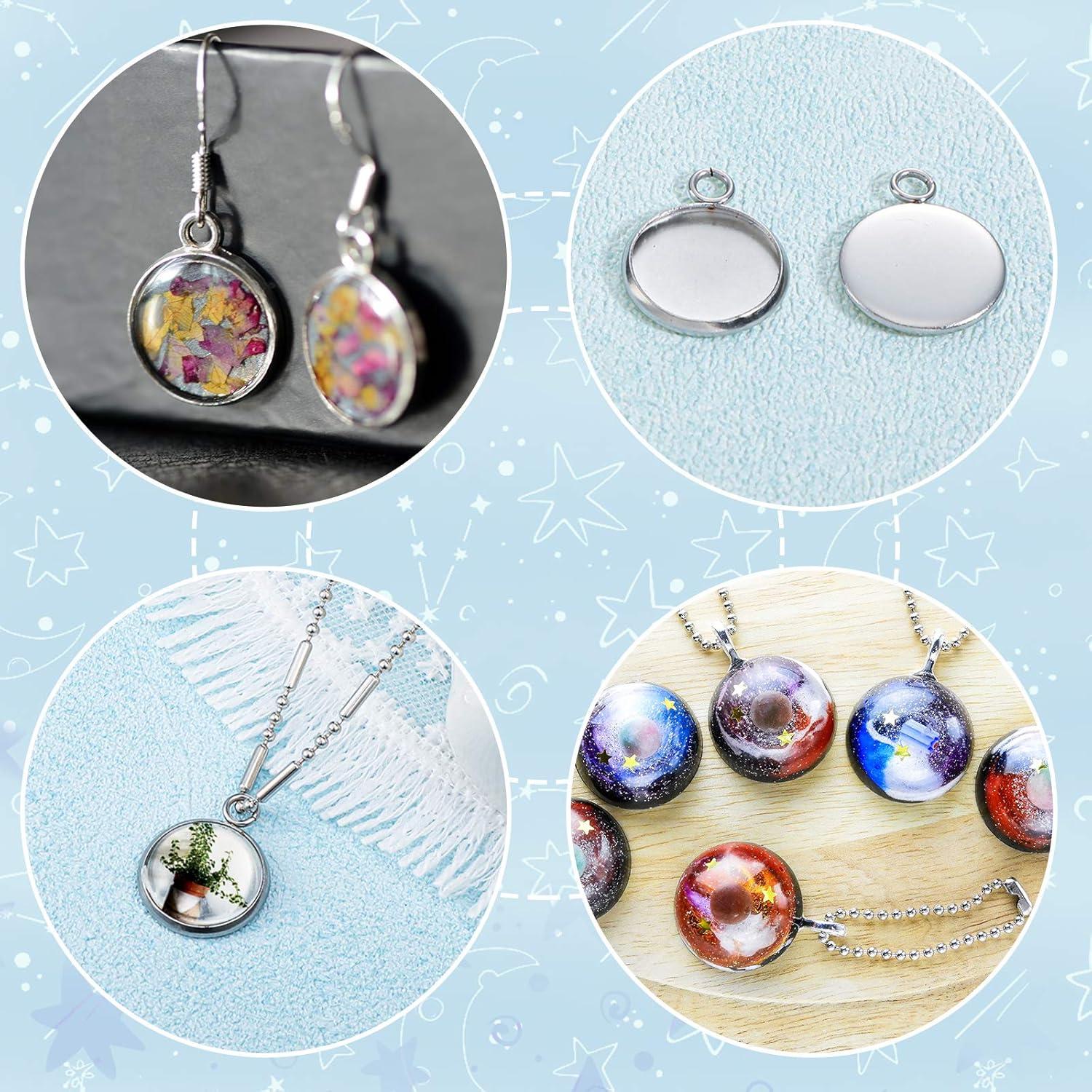 Kit de 120 Piezas Bases de Pendientes Hicarer 16mm Acero Inoxidable