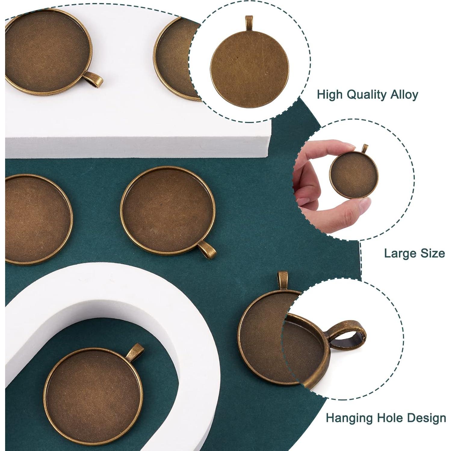 10 Piezas Configuraciones de Bezel Pandahall 40mm Bronce Vintage