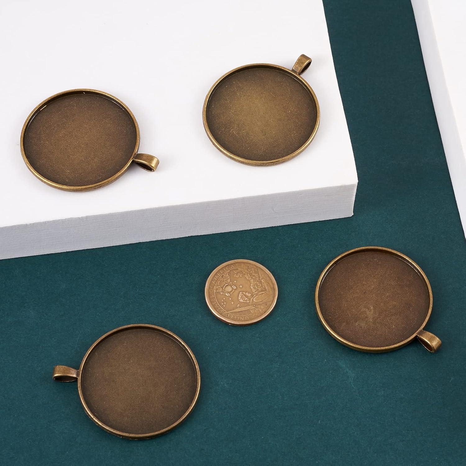 10 Piezas Configuraciones de Bezel Pandahall 40mm Bronce Vintage