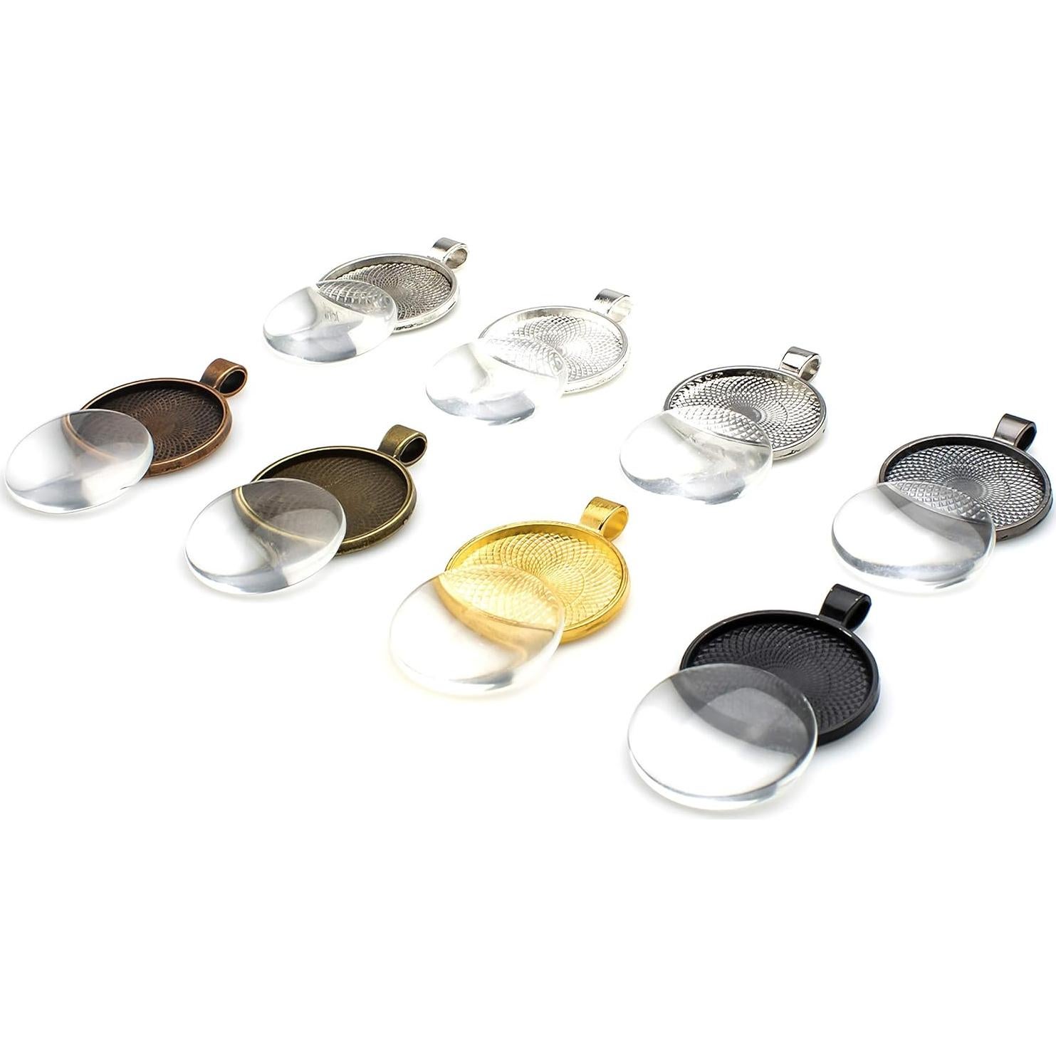 Kit de Joyería Bastex 40 Piezas con Bandejas y Cúpulas 25mm