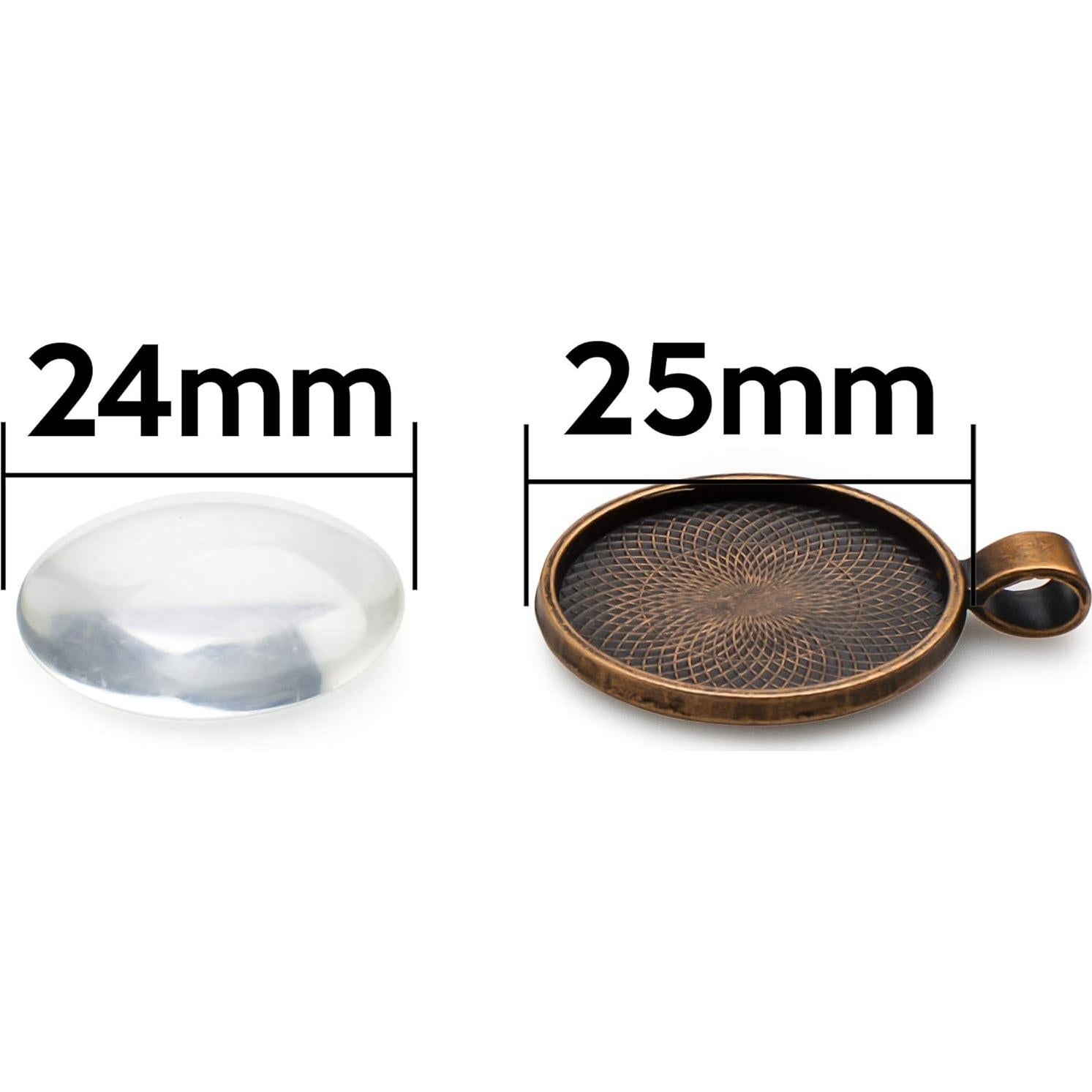 Kit de Joyería Bastex 40 Piezas con Bandejas y Cúpulas 25mm