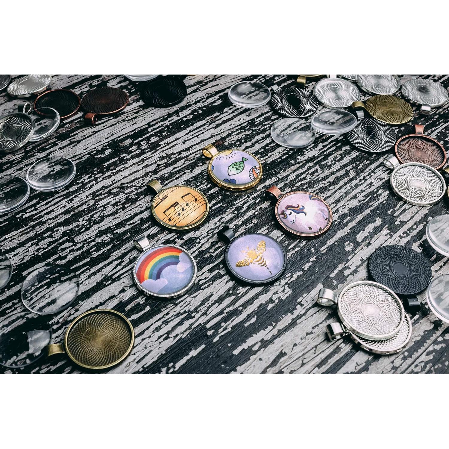 Kit de Joyería Bastex 40 Piezas con Bandejas y Cúpulas 25mm