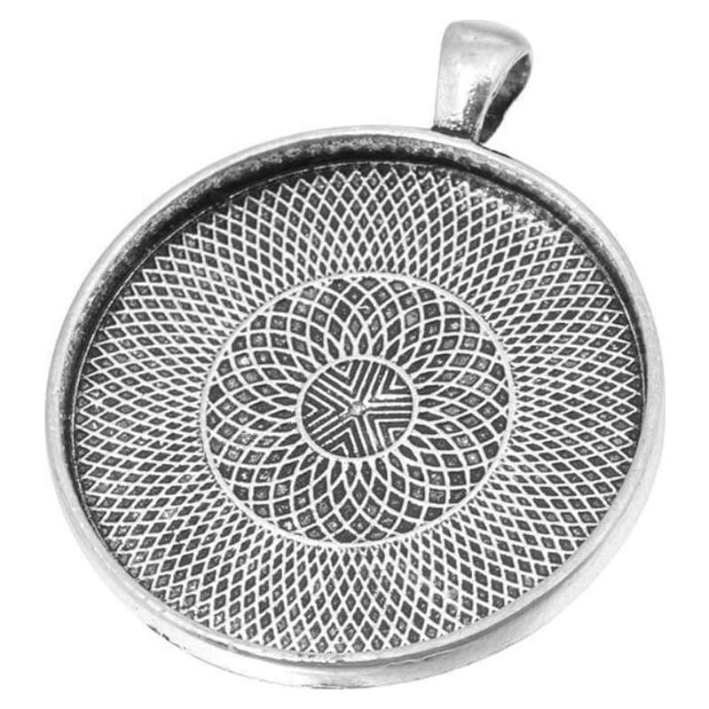 Bandejas Pendientes Redondas AKOAK 20 Piezas 35mm Plata Antigua