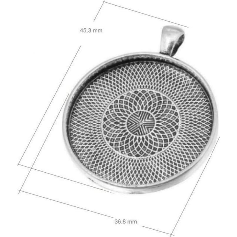 Bandejas Pendientes Redondas AKOAK 20 Piezas 35mm Plata Antigua