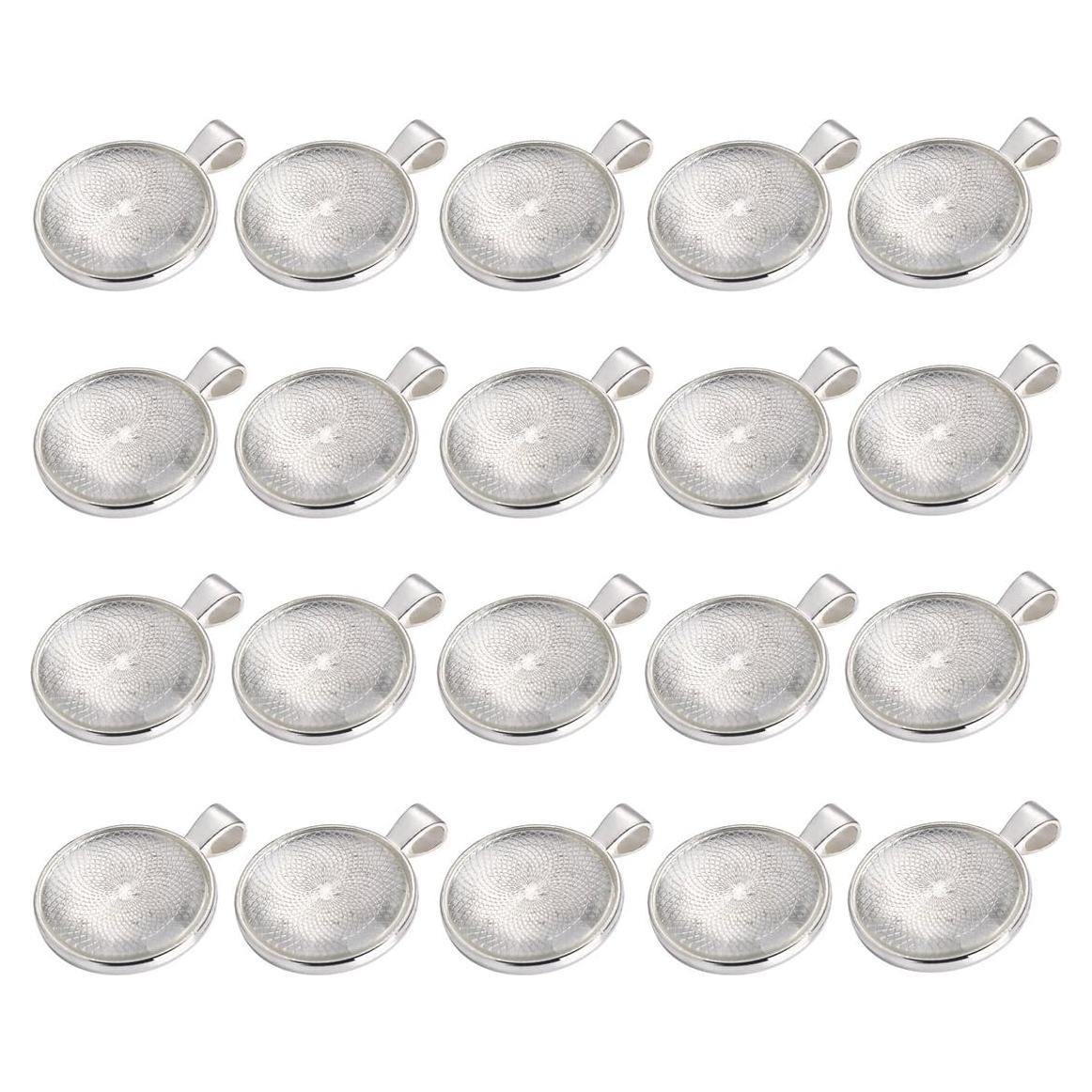 Juego de 40 Bandejas de Colgante Redondas Miraclekoo 25mm