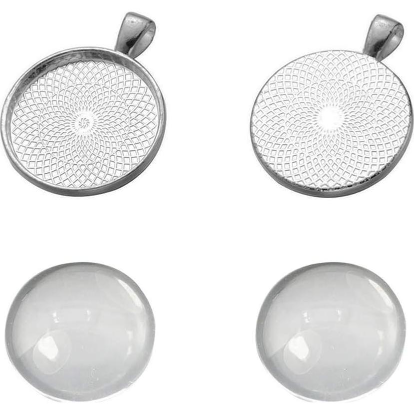 Juego de 40 Bandejas de Colgante Redondas Miraclekoo 25mm