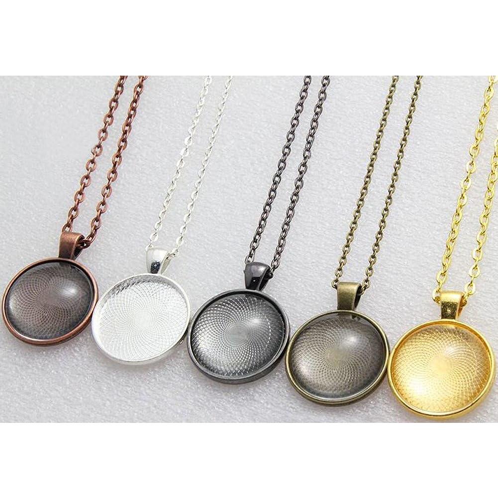 Juego de 40 Bandejas de Colgante Redondas Miraclekoo 25mm