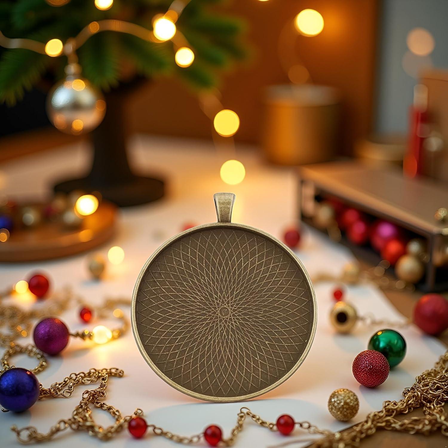 5 Bandejas de Colgante de Bronce 50mm para Joyería y Manualidades