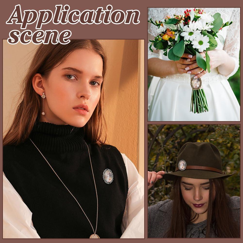 Broches Cabochon Vintage PH PandaHall 12pcs 51x40mm 3 Colores