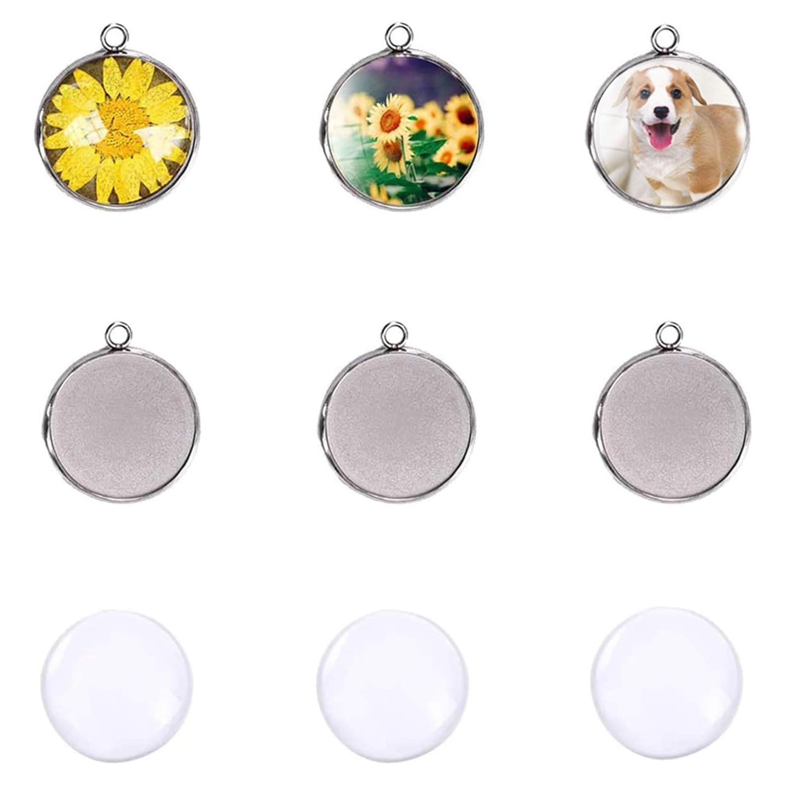 Bandejas de Colgante de Plata LANBEIDE 40 Piezas 25 mm