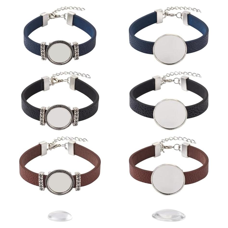 FASHEWELRY Kit de Pulsera de Cuero PU 14 Piezas Ajustable