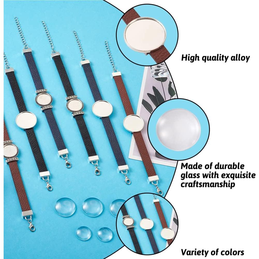 FASHEWELRY Kit de Pulsera de Cuero PU 14 Piezas Ajustable