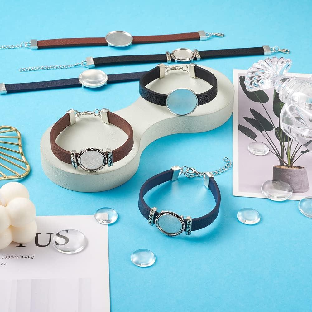 FASHEWELRY Kit de Pulsera de Cuero PU 14 Piezas Ajustable