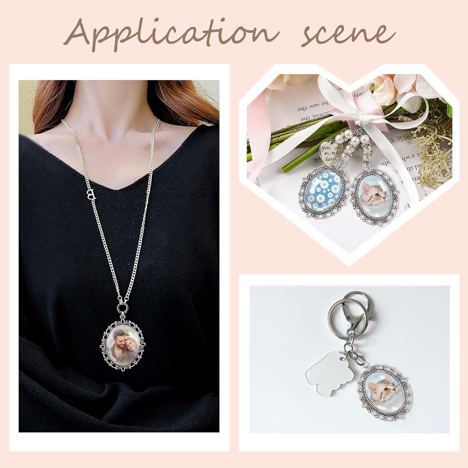 Conjunto de Bandejas Colgantes Bezel PH PandaHall 5 Pcs 40x30mm