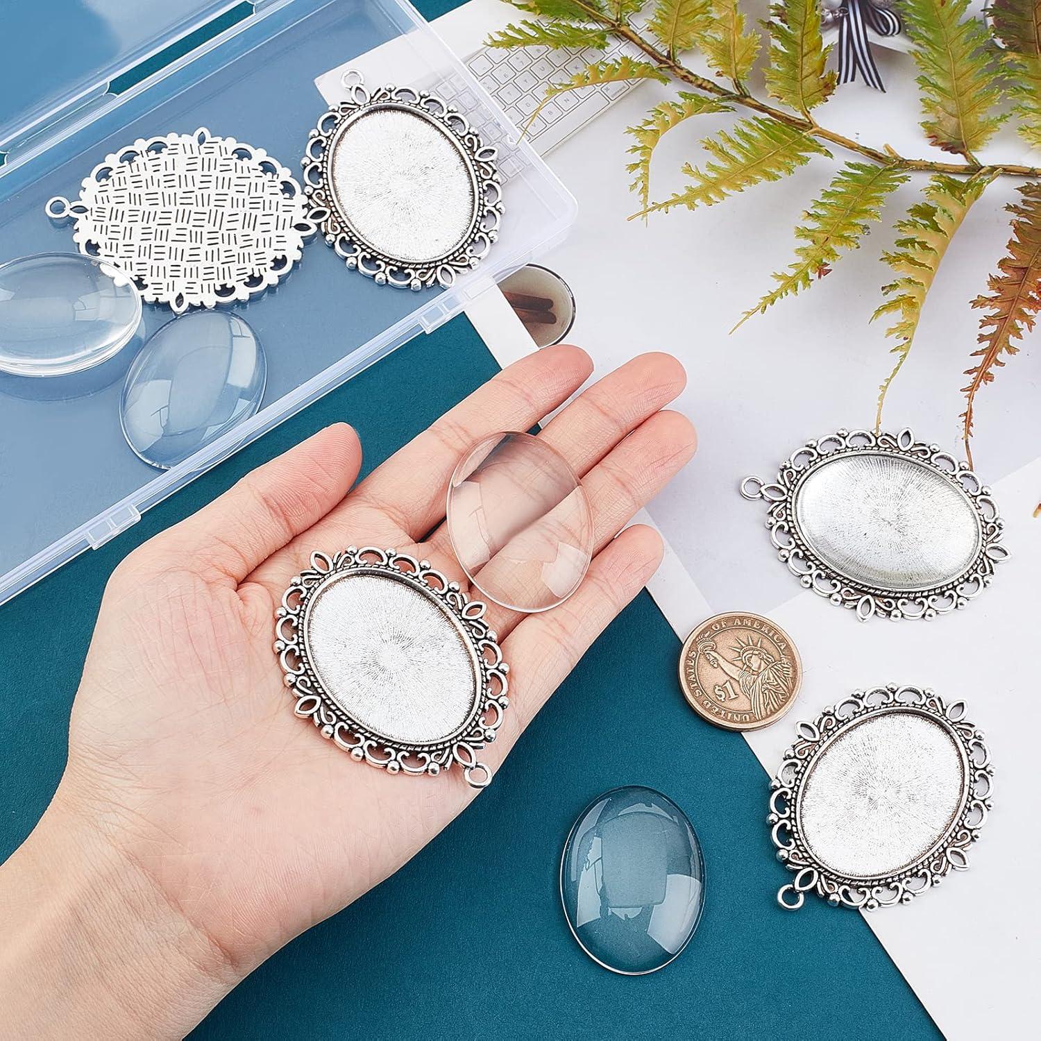 Conjunto de Bandejas Colgantes Bezel PH PandaHall 5 Pcs 40x30mm