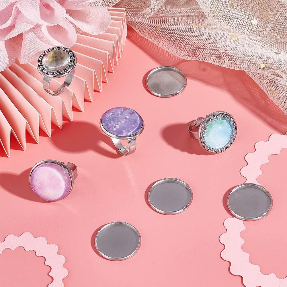 Bandejas de Cabochón Redondas Planas 20mm UNICRAFTALE 100pcs