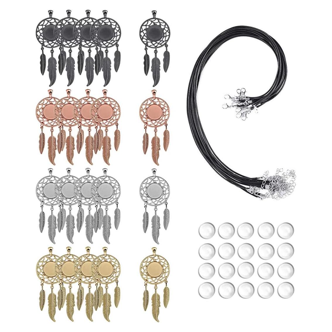 Kit de Joyería LANBEIDE 60 Piezas - Colgantes Bezel y Cabochones