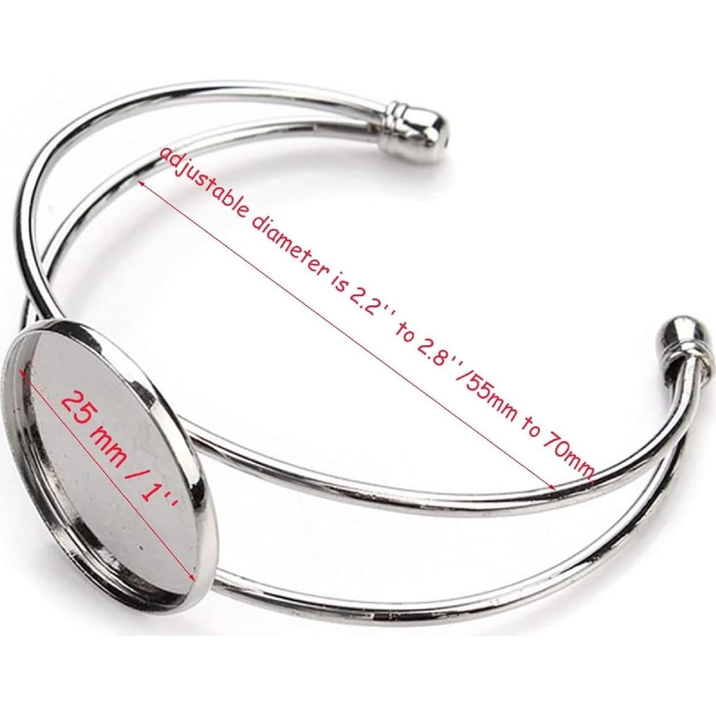 Bandeja de Cabochón Ajustable MIAO JIN 25 mm 6 Pcs DIY