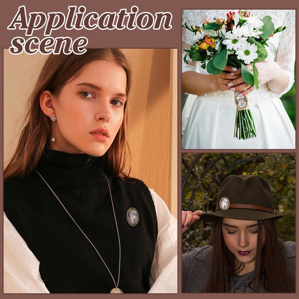 10 Broches Vintage Base en Blanco PH PandaHall 51x40mm