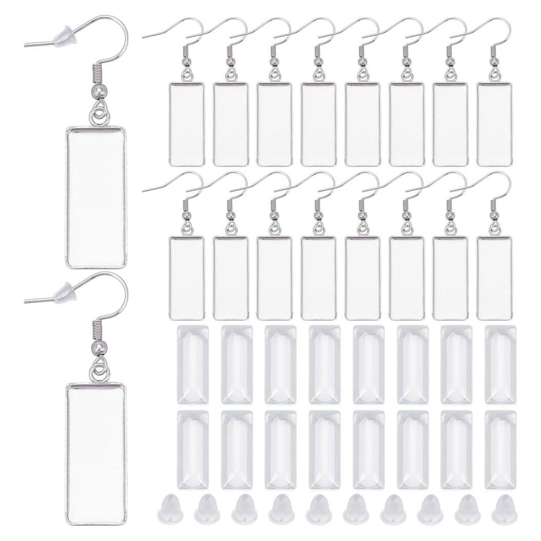 Kit de Aretes Colgantes DIY SOFPLATE 60 Piezas Acero Inoxidable