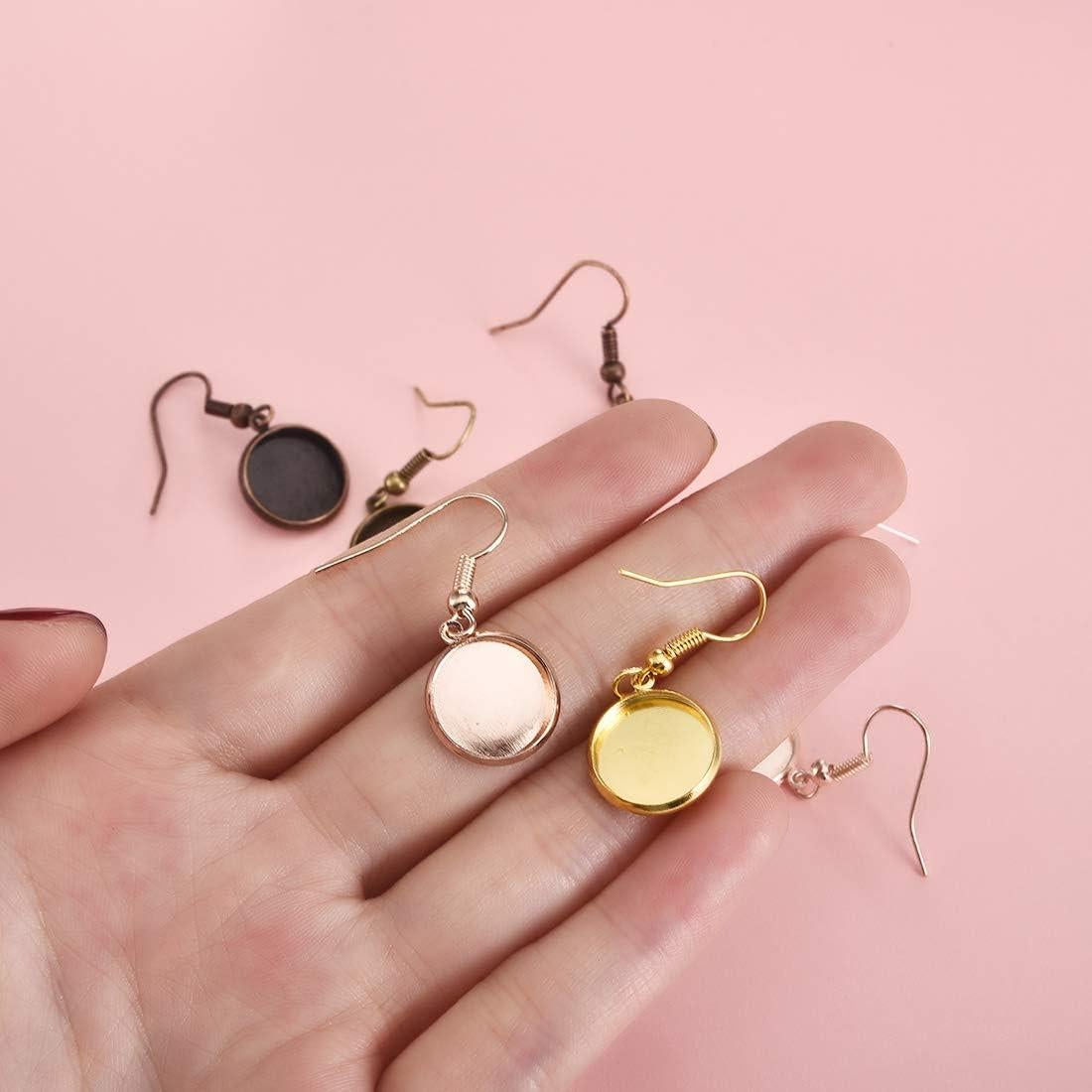 Ganchos de Aretes LANBEIDE 12mm 84 Pcs 7 Colores Joyería DIY