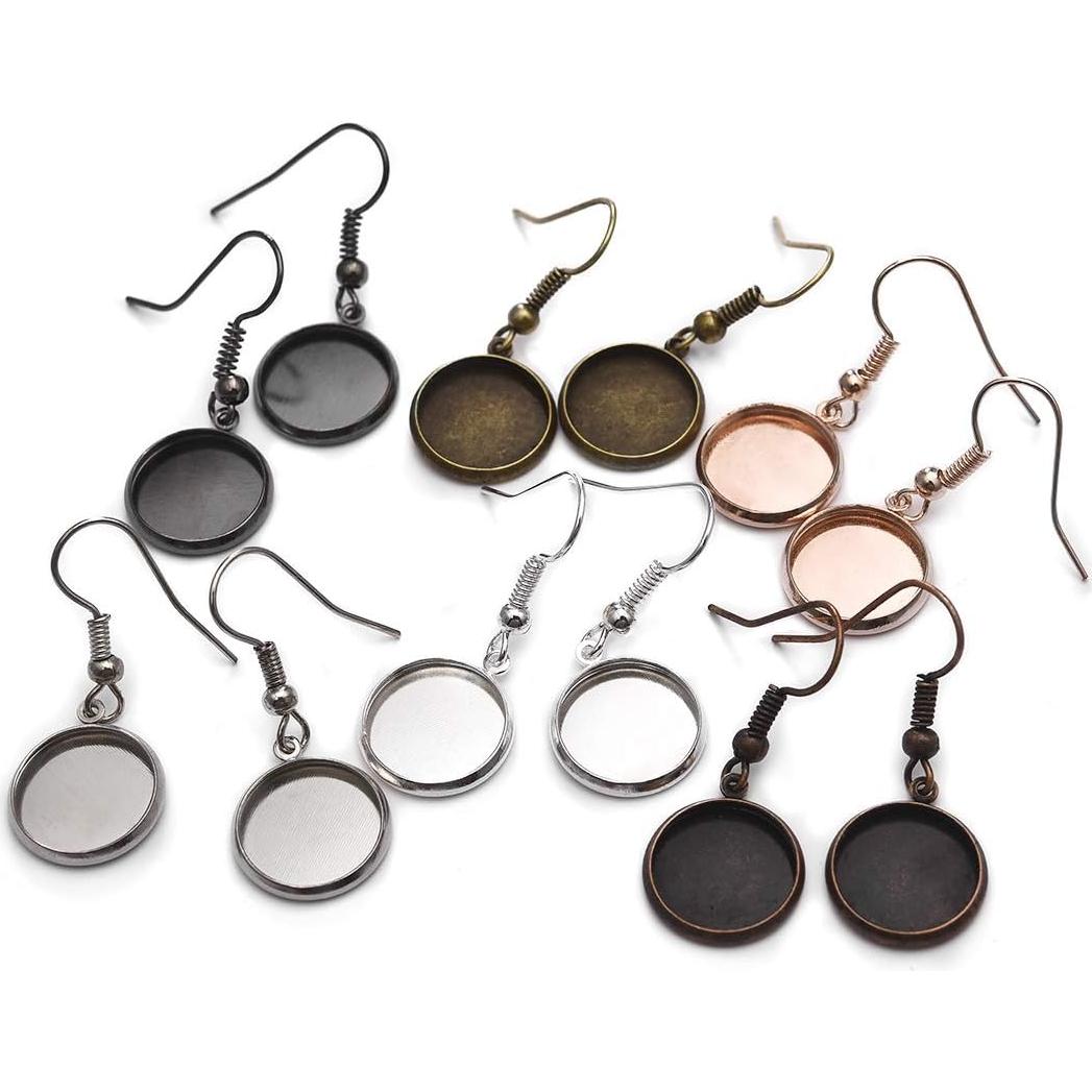 Ganchos de Aretes LANBEIDE 12mm 84 Pcs 7 Colores Joyería DIY