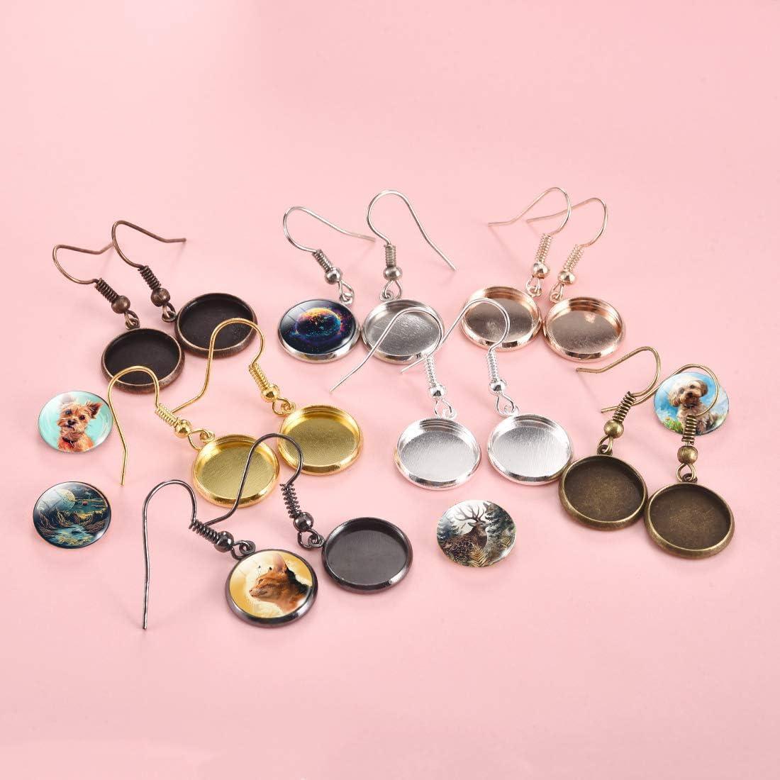 Ganchos de Aretes LANBEIDE 12mm 84 Pcs 7 Colores Joyería DIY