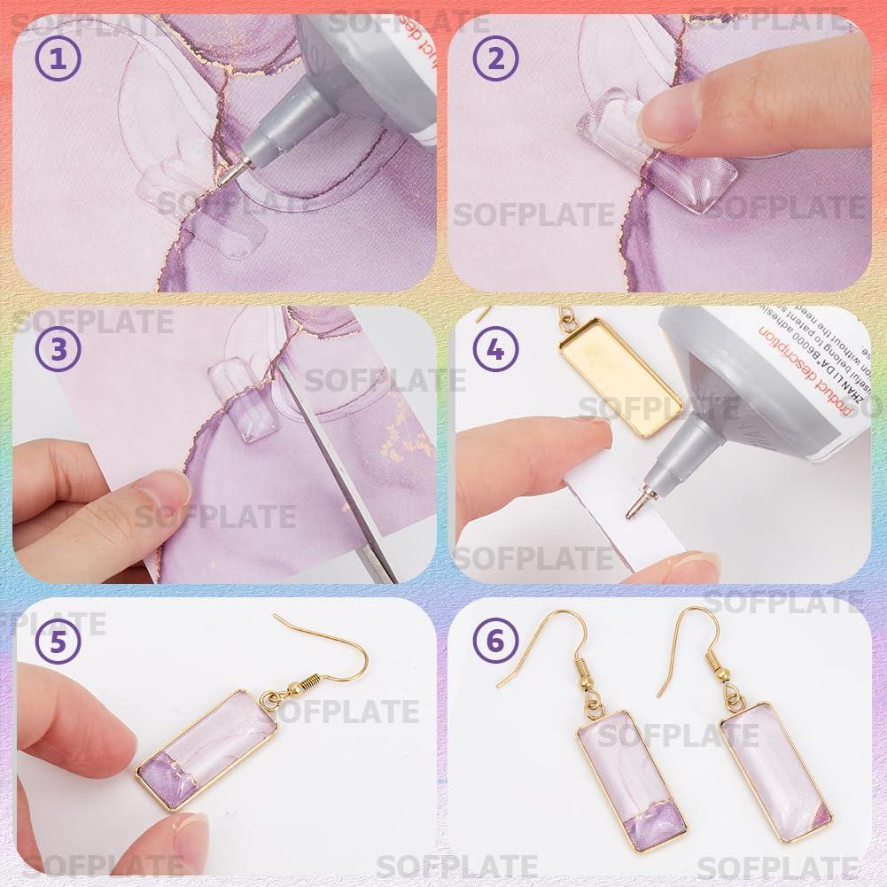 Kit 60 Pcs Plantillas Aretes Bezel Dorados SOFPLATE DIY