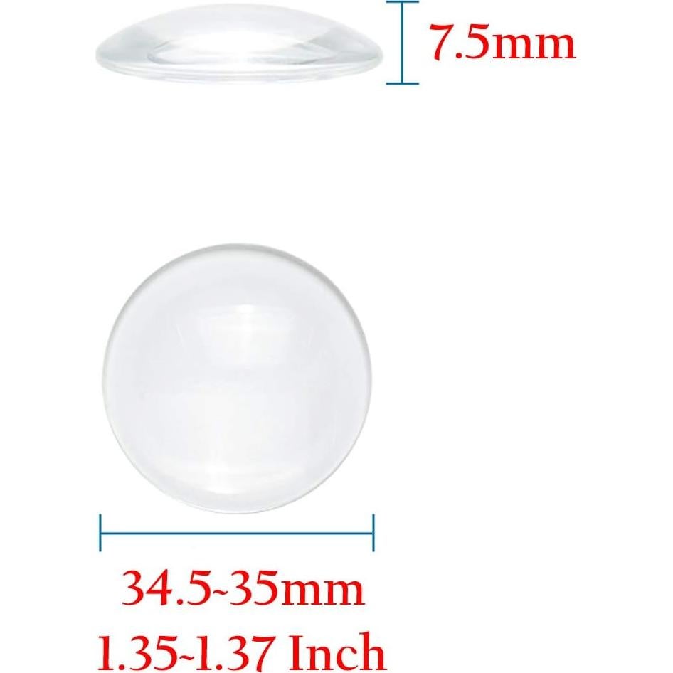Cabochones de Vidrio Craftdady 50Pcs 35mm Transparente Claro