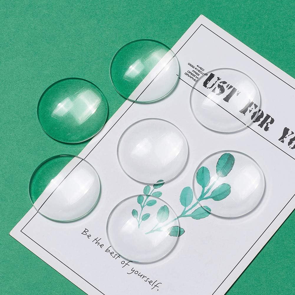 Cabochones de Vidrio Craftdady 50Pcs 35mm Transparente Claro