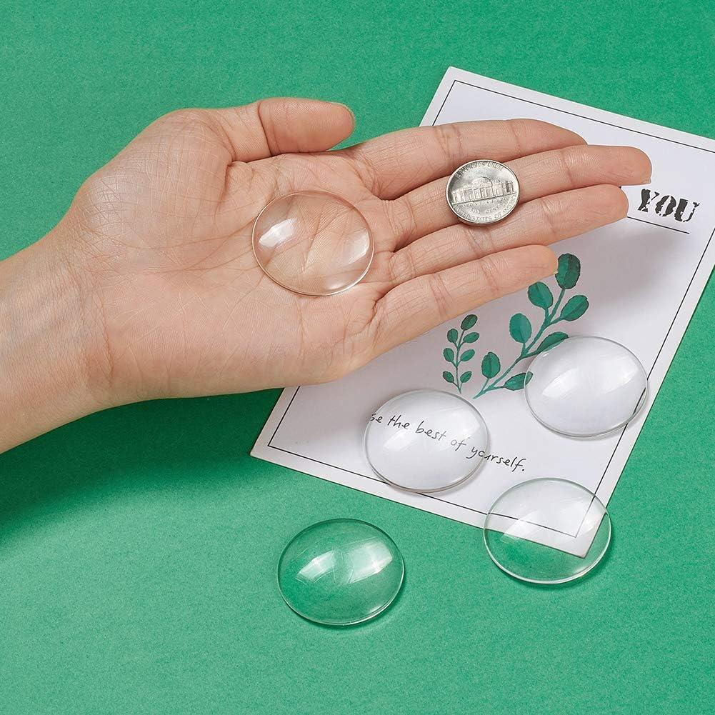 Cabochones de Vidrio Craftdady 50Pcs 35mm Transparente Claro