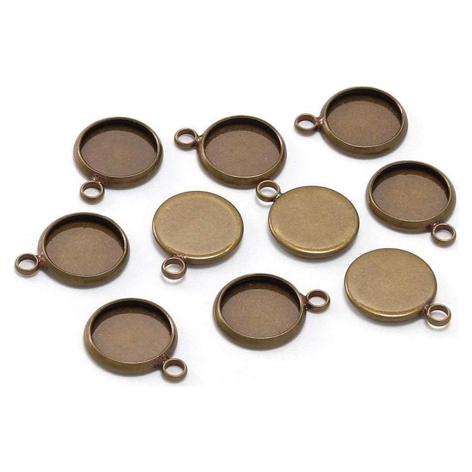 20 Piezas Base de Cabochón Redonda Juroicessry 25mm Bronce Antiguo