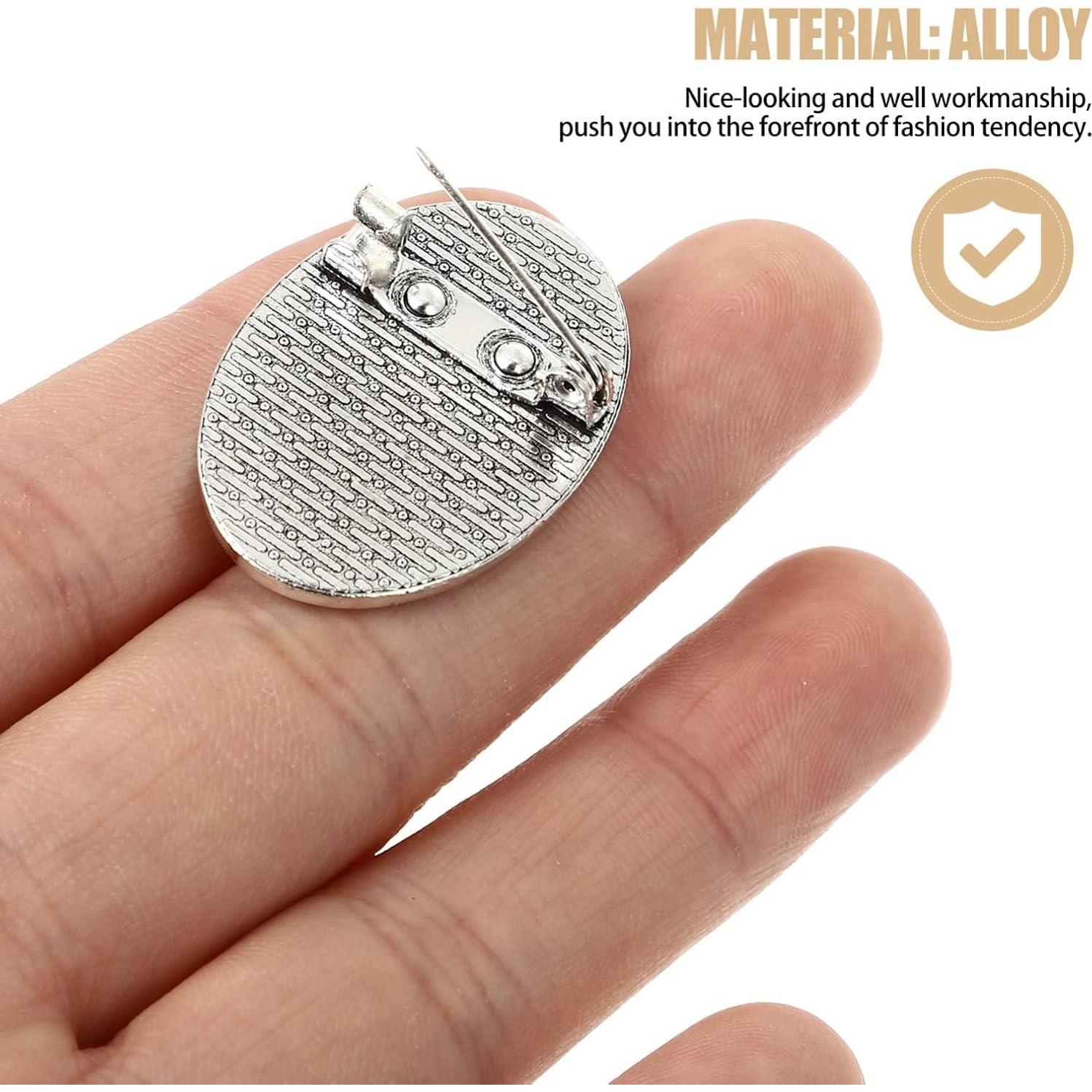 5 Broches Base de Cabochón Redonda Milisten 25mm Plata