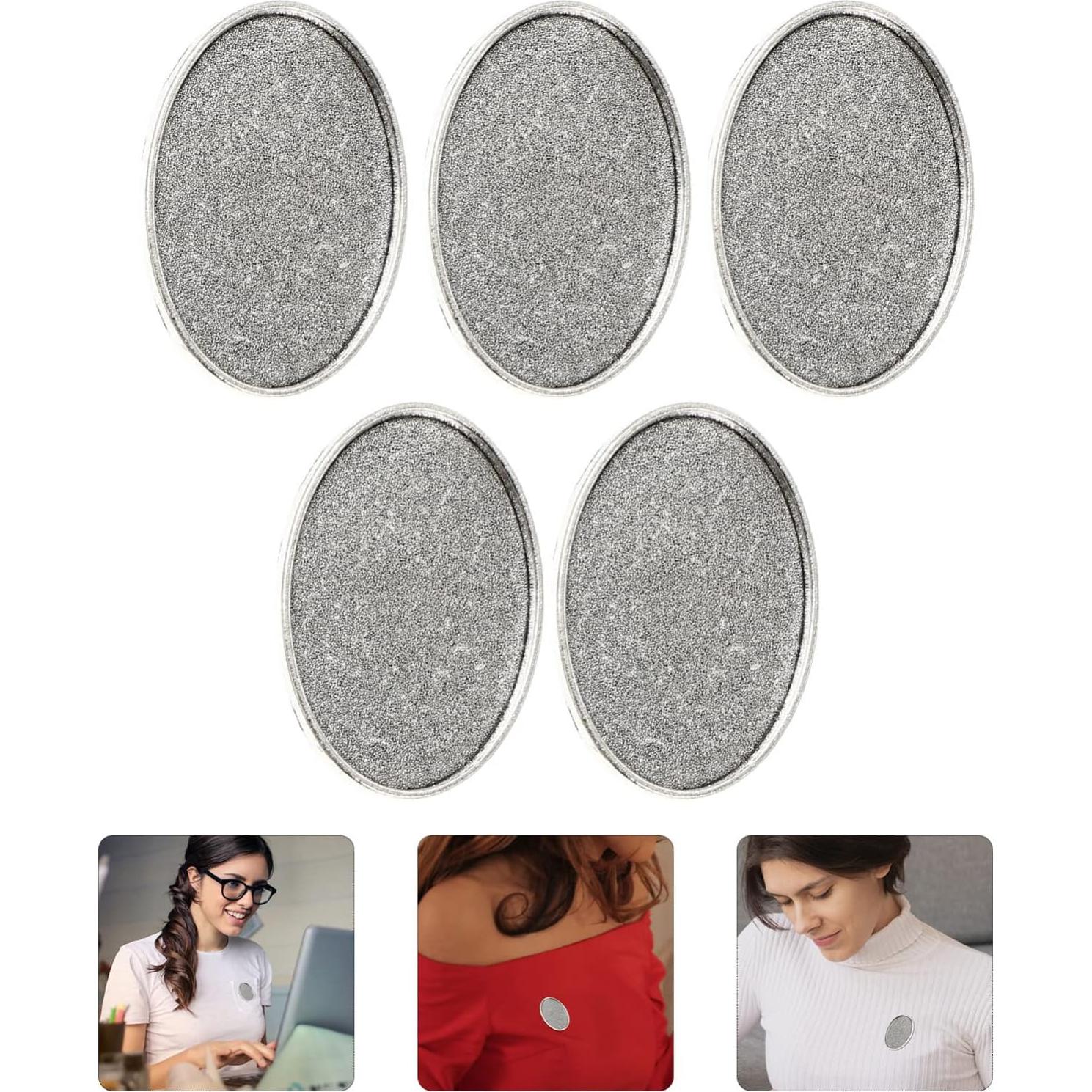 5 Broches Base de Cabochón Redonda Milisten 25mm Plata