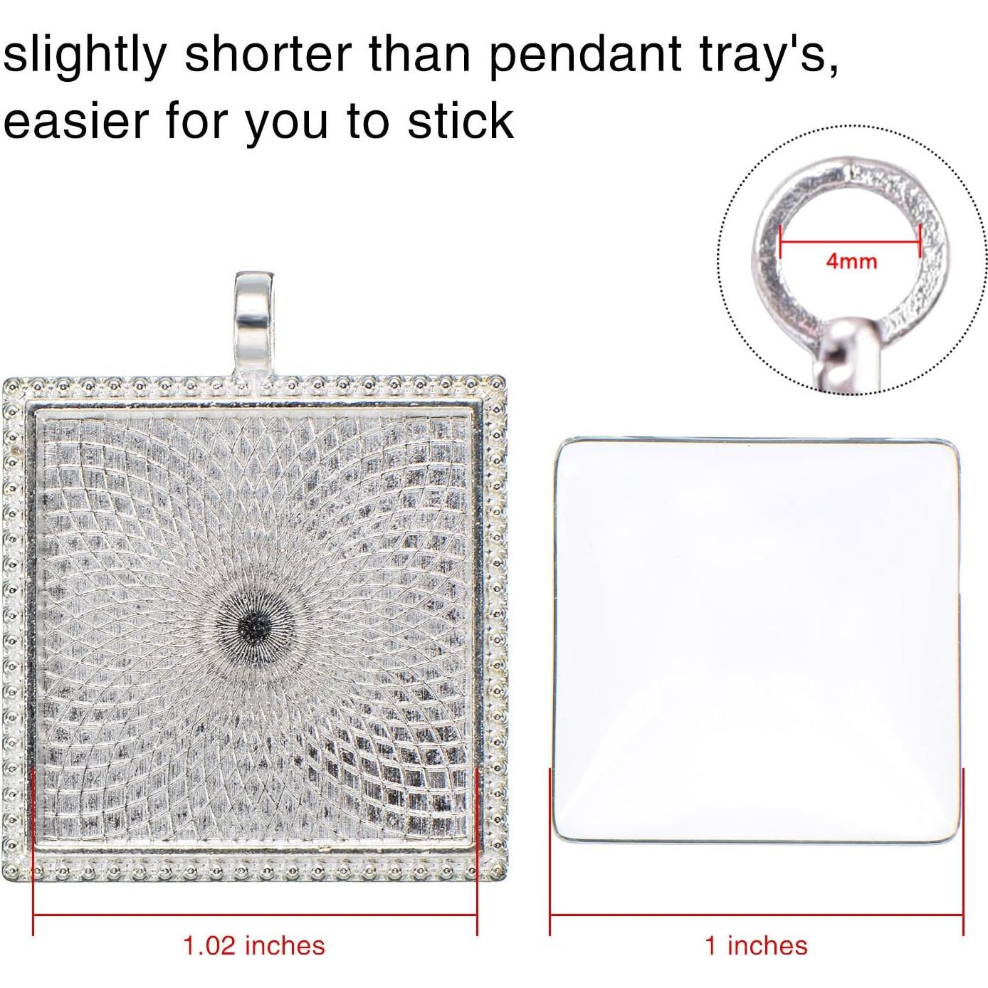 EBOOT 40 Piezas Bandejas de Colgante y Azulejos de Vidrio