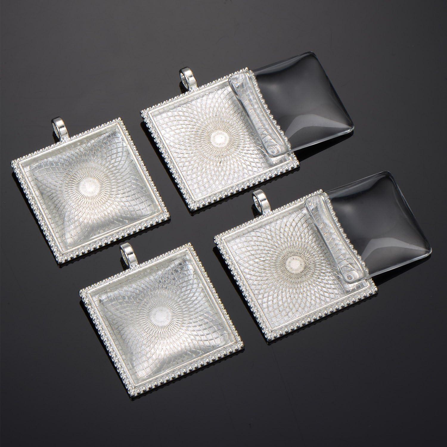 EBOOT 40 Piezas Bandejas de Colgante y Azulejos de Vidrio