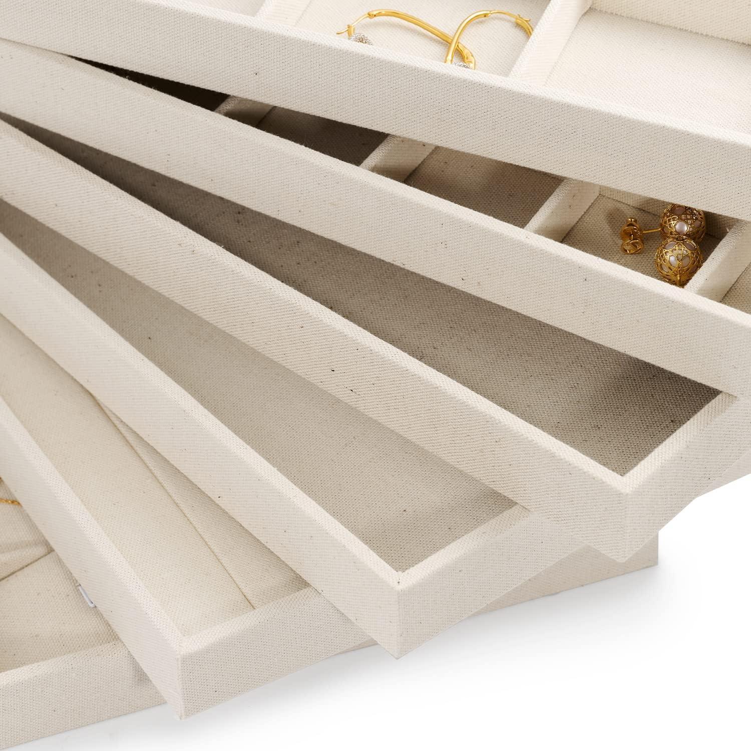 Bandeja de Joyería Oirlv de Lino Beige 35x24x3.5cm