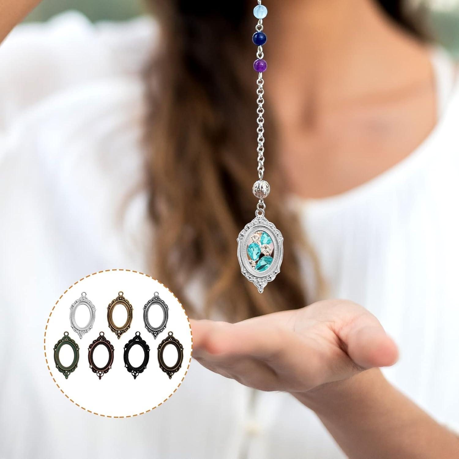 Bandejas de Colgante Bezel COHEALI 21pcs Ovaladas 4x2cm