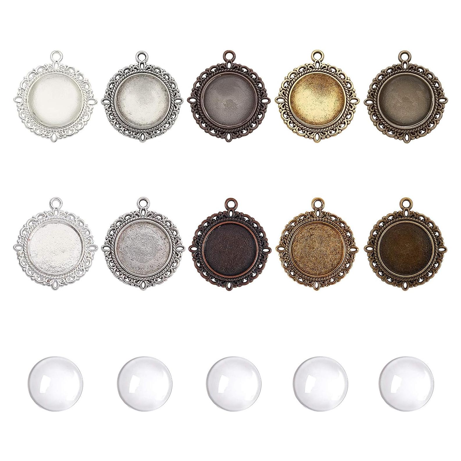 Kit de Bandejas de Colgante Bezel PH PandaHall 50pcs 20mm