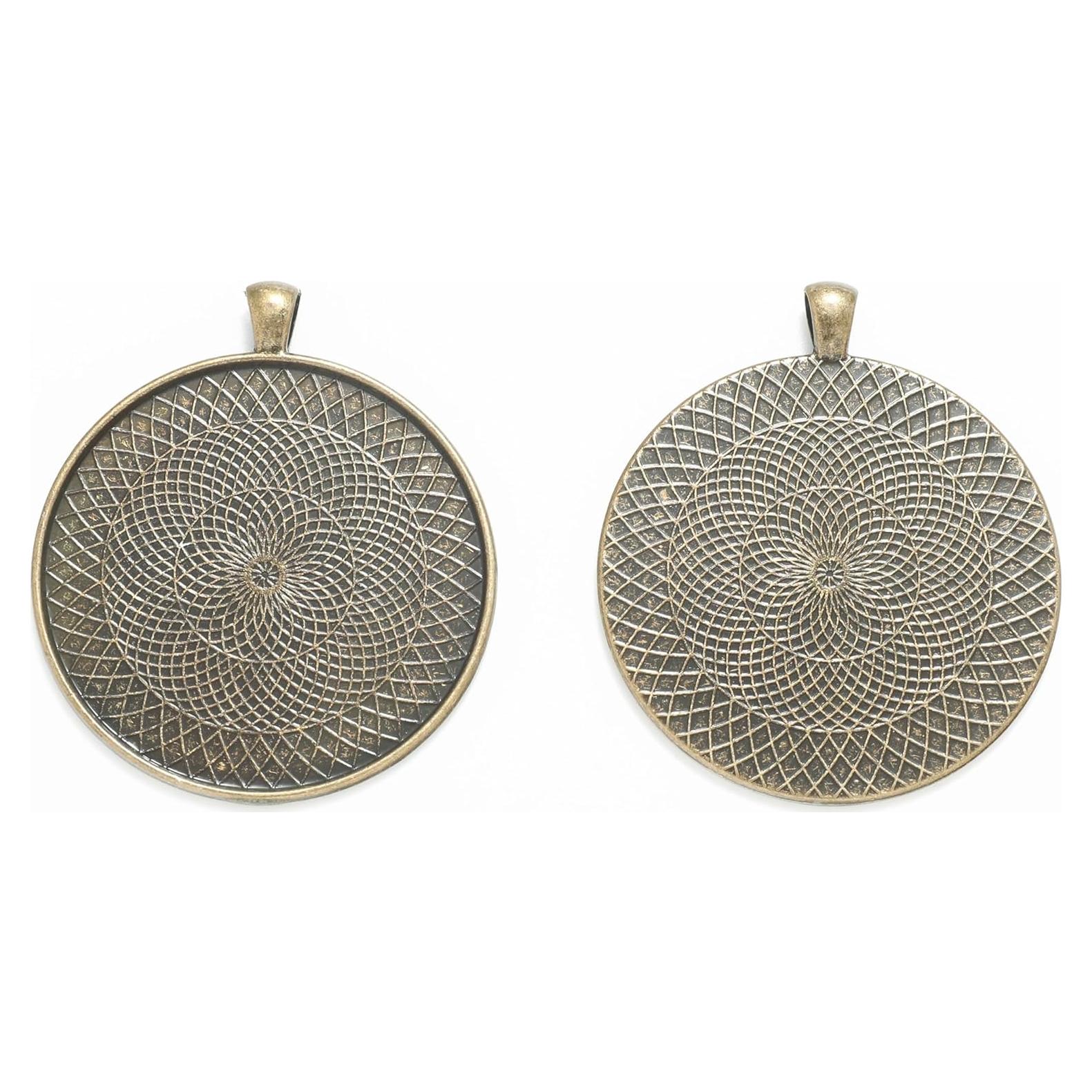 10 Piezas Base de Pendientes Redondos 50mm Bronce SHUNAE