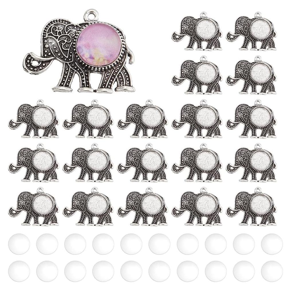 Kit de Bandejas de Colgante PH PandaHall 20 Piezas 25x30mm