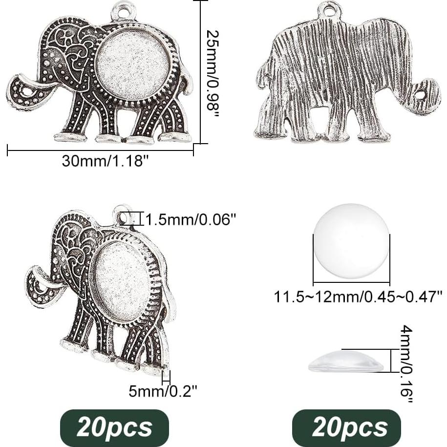 Kit de Bandejas de Colgante PH PandaHall 20 Piezas 25x30mm