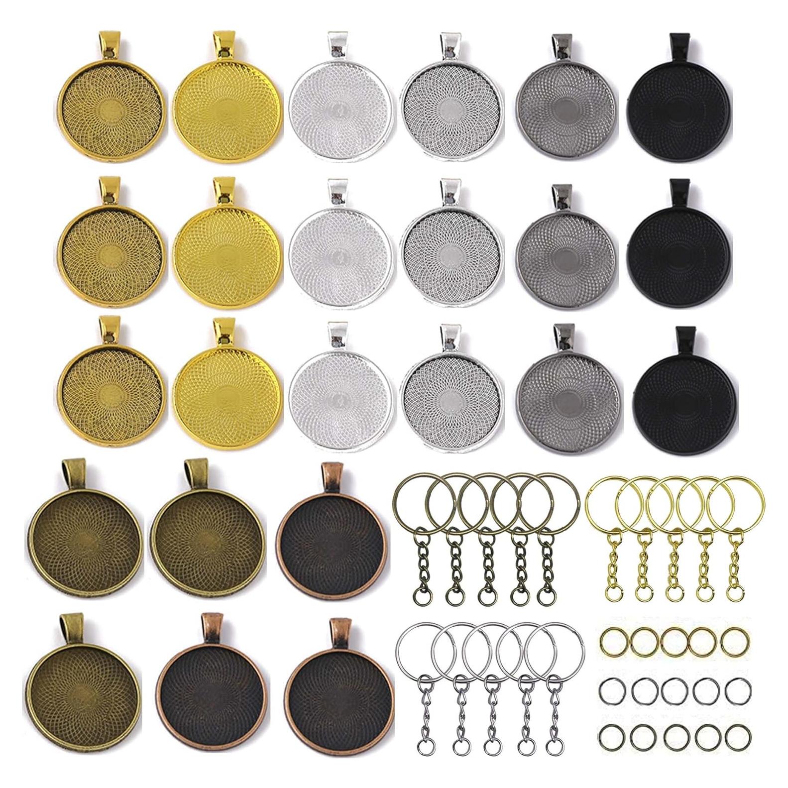 Kit de Joyería Allazone 73PCS - Bandejas y Cabochones 25mm